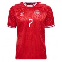 Maglia Calcio Danimarca Mathias Jensen #7 Prima Divisa Europei 2024 Manica Corta